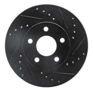 Chevrolet Malibu Brake Rotor (1) - Front Right - R1 Concepts - Drilled & Slotted - Black - `04-`08